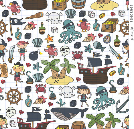 Children playing pirates Boys and girls Children playing pirates Boys and girls 36408945