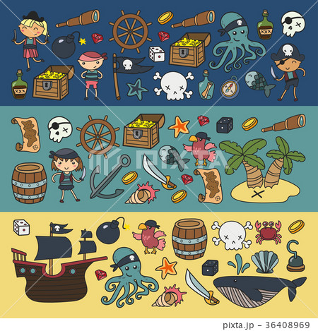 Children playing pirates Boys and girls 36408969