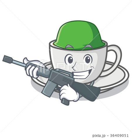 Army coffee character cartoon style 36409051