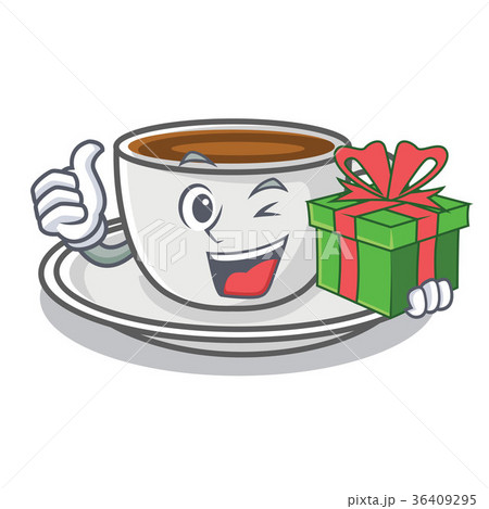 With gift coffee character cartoon style 36409295