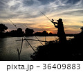 Fisherman silhouette 36409883