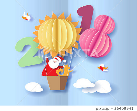 Happy New 2018 year card 36409941