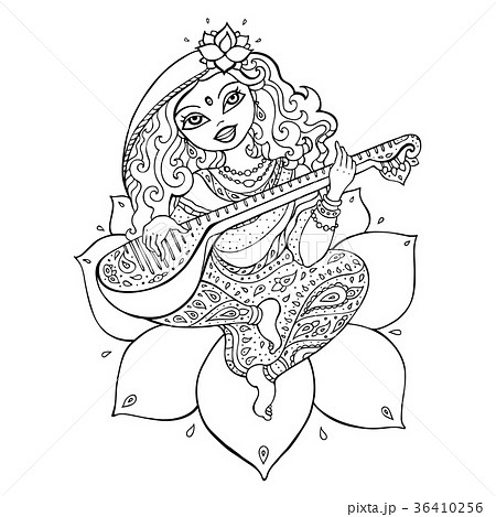 Hindu Goddess Saraswati. Hindu Goddess Saraswati. 36410256