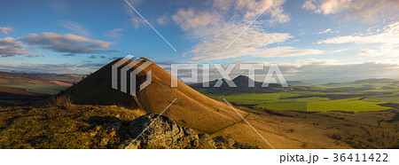 View from the top of Rana hill and wooden chair View from the top of Rana hill and wooden chair 36411422