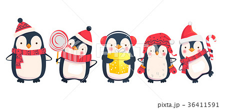 Penguins Cartoon Illustrationのイラスト素材