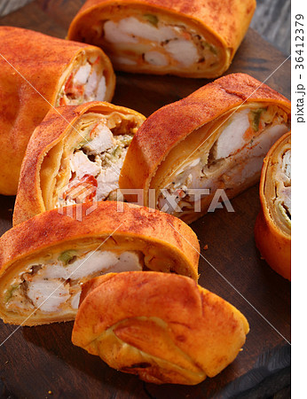 holiday strudel or Stromboli with turkey meat holiday strudel or Stromboli with turkey meat 36412379