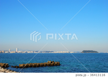 神奈川県横須賀市馬堀海岸の風景 神奈川県横須賀市馬堀海岸の風景 36413116