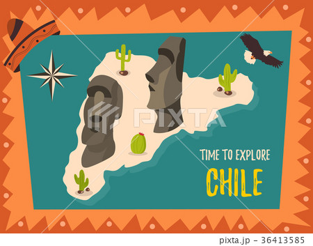 Poster with statues of Easter island Poster with statues of Easter island 36413585