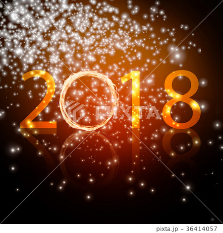2018 written over lights and sparks background. 36414057