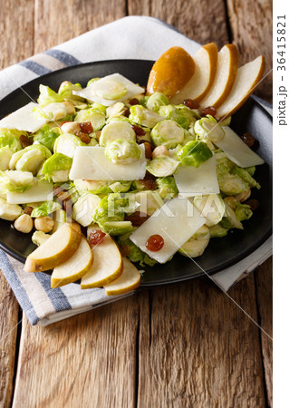 Tasty salad of shredded Brussels sprouts, hazelnut 36415821