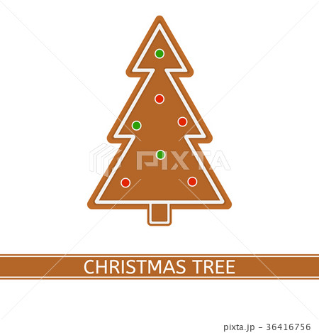 Gingerbread Christmas tree isolated 36416756