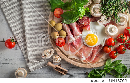 Healthy Mediterranean breakfast ingredients Healthy Mediterranean breakfast ingredients 36418766