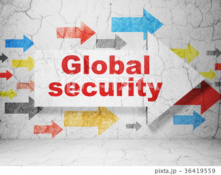 Safety concept: arrow with Global Security on Safety concept: arrow with Global Security on 36419559