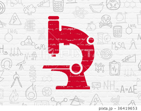 Science concept: Microscope on wall background 36419653