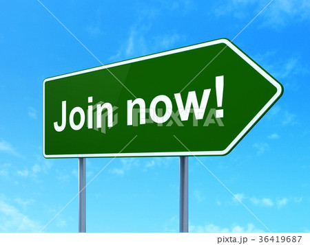 Social media concept: Join now! on road sign Social media concept: Join now! on road sign 36419687