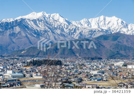 北アルプス眺望　長野県大町市　大町山岳博物館 36421359