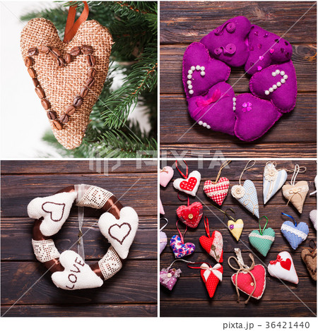 Variety of handmade hearts Variety of handmade hearts 36421440