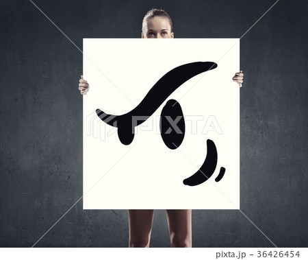 Girl show upset smiley 36426454