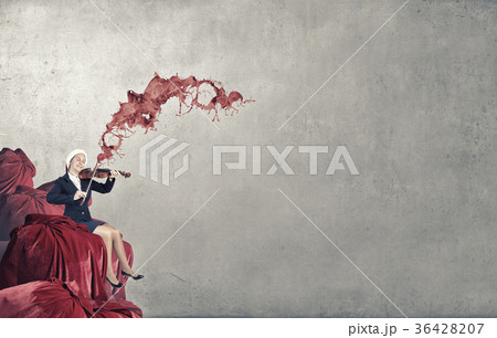 Santa woman play violin Santa woman play violin 36428207