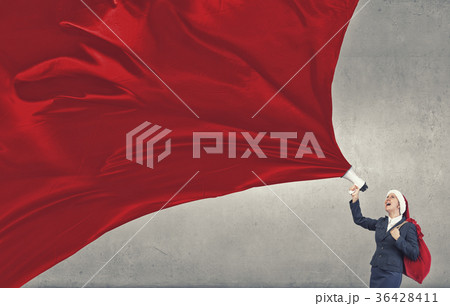 Female Santa making announcement 36428411