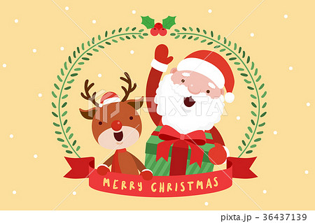 クリスマス 鹿 ギフトのイラスト素材 36437139 Pixta