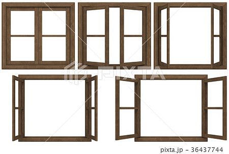 窓枠セットのイラスト素材