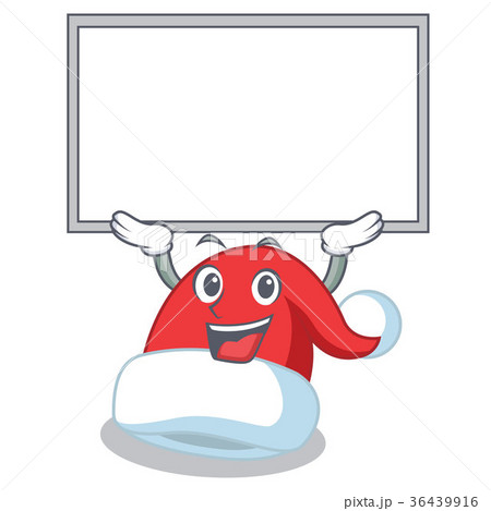 Up board Christmas hat character cartoon 36439916