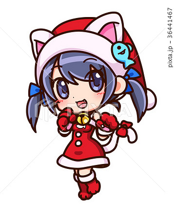 ねこ耳サンタ_B_赤×黒髪 36441467