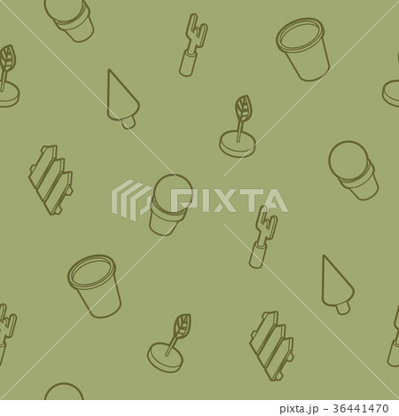 Garden outline isometric pattern Garden outline isometric pattern 36441470