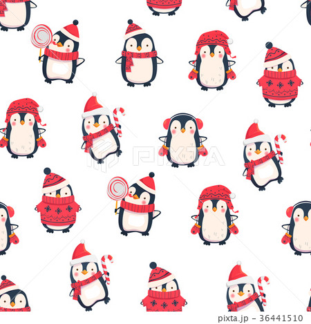 seamless pattern with penguins 36441510
