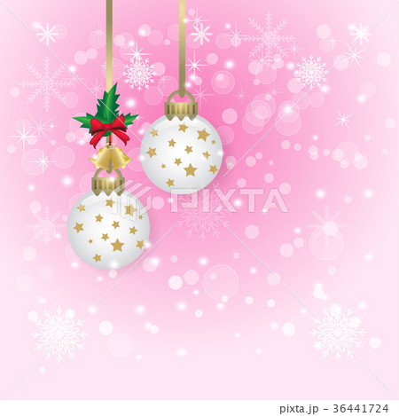 Christmas and ball decoration pink background Christmas and ball decoration pink background 36441724