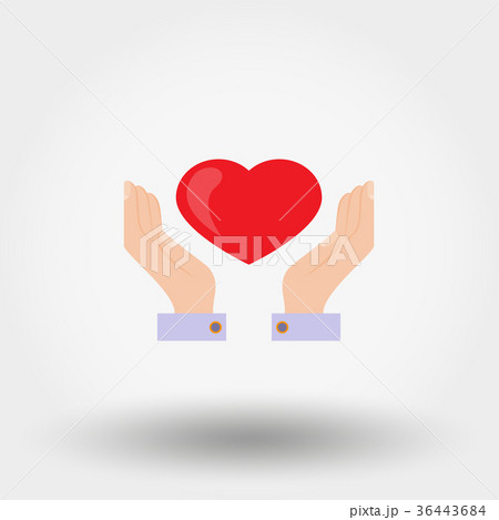 Heard in a hand. Charity, mercy. Icon. Vector 36443684