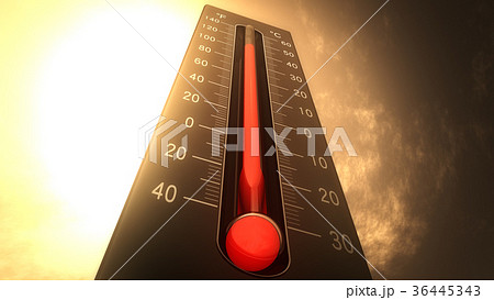 Thermometer Showing Heat in Fahrenheit and Celsius 36445343