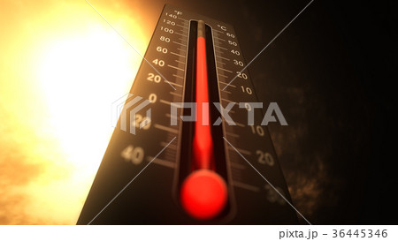 Thermometer Showing Heat in Fahrenheit and Celsius Thermometer Showing Heat in Fahrenheit and Celsius 36445346