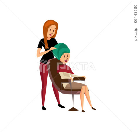 Female hairdresser serving client, professional 36445580