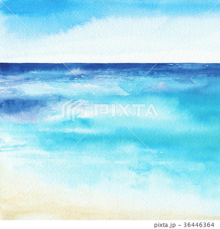 Ocean watercolor hand painting illustration. Ocean watercolor hand painting illustration. 36446364