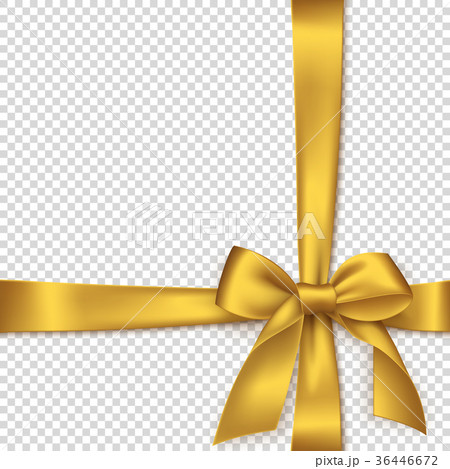 Realistic golden bow and ribbon. Realistic golden bow and ribbon. 36446672