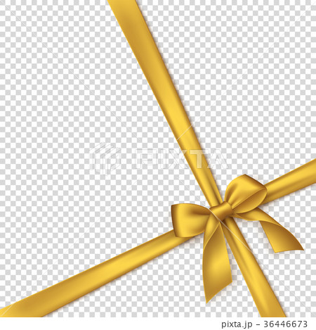 Realistic golden bow and ribbon. Realistic golden bow and ribbon. 36446673