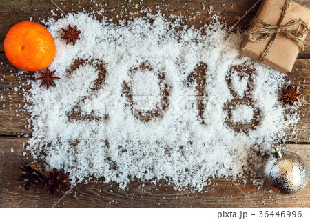 Christmas decorations on a wooden background Christmas decorations on a wooden background 36446996