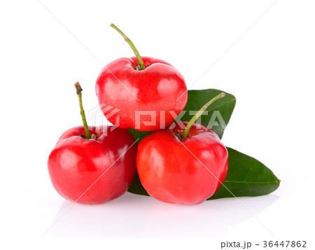 Barbados cherry on white background Barbados cherry on white background 36447862
