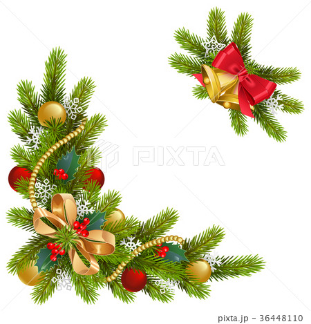 Vector Fir Corner with Decorations 36448110