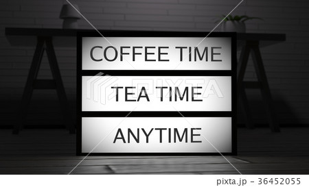 Coffee Tea Time Anytime Lightbox 36452055