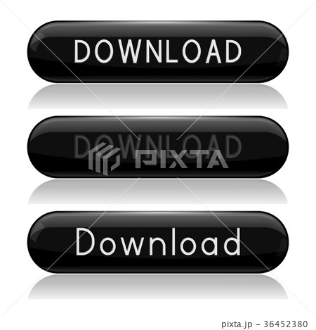 Black oval DOWNLOAD buttons. Active and normal 36452380