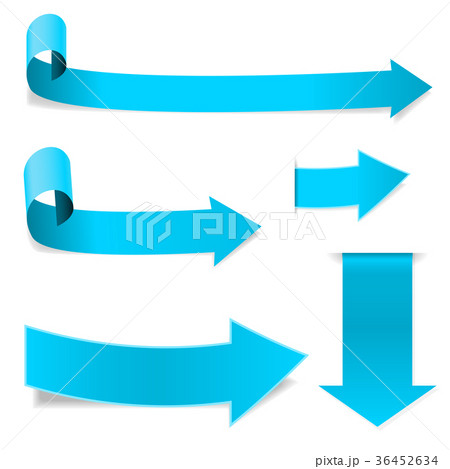 Collection of blue arrows. Matted scrolls Collection of blue arrows. Matted scrolls 36452634