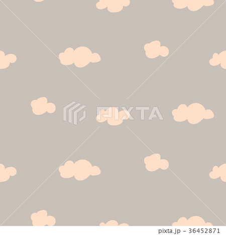 Soft pink and gray baby clouds seamless vector 36452871