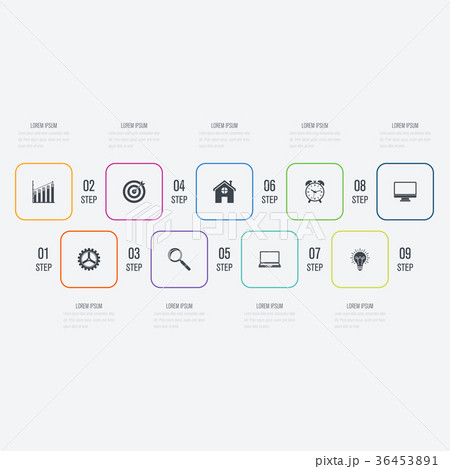 Modern infographics with 9 square 36453891