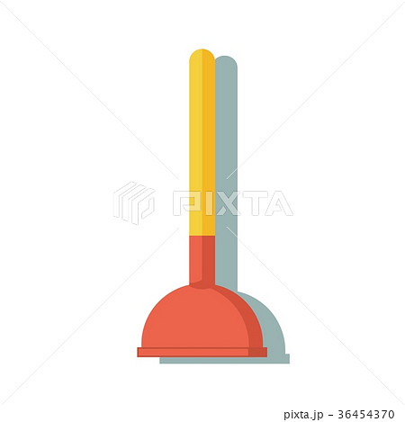 Toilet plunger isolated icon in flat style. Toilet plunger isolated icon in flat style. 36454370