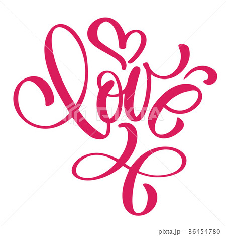 handwritten inscription LOVE and heart Happy 36454780