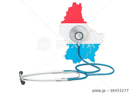 Luxembourg map with stethoscope 36455277