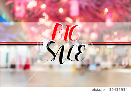 Big sale text on blur interior shopping mall 36455954